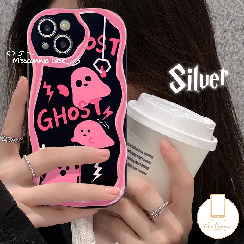 Untuk Redmi 9A 10 A1 9T 10A A2 9 10C 9C NFC Redmi Note 11s 8 11 10s 9 12 10 Pro Max 10Pro POCO M3 Jiwa Lucu Hantu 3D Wavy Curved Edge Glossy Monster Kecil Lucu Tpu Soft Cover