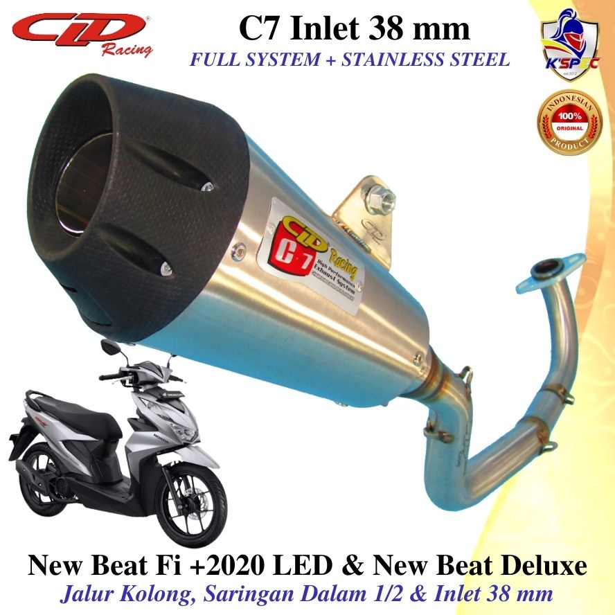 CLD Racing C7 in 38 Kolong NEW BEAT +2020 LED & NEW BEAT DELUXE Knalpot Fullset