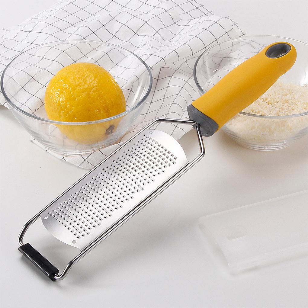 Lemon Zester Handle Cheese Grater Stainless Alat Pengiris Mentega Dapur Dengan Kuas Pembersih