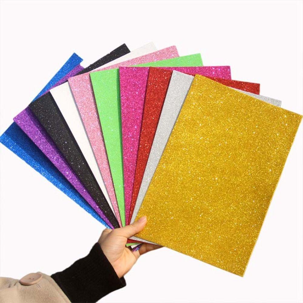 JEROMY Kertas Craft Lebih Tebal Tahan Lama Kertas Glitter-cut Handcraft Wrapping Sponge Paper