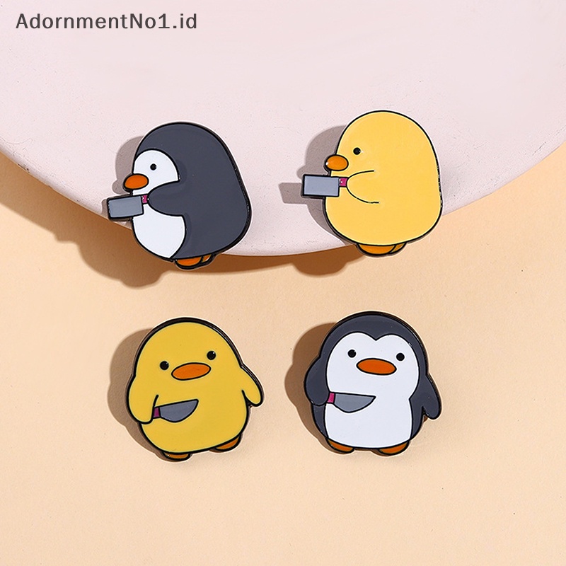 [AdornmentNo1] Cutie Killer Enamel Pin Cewek Pinguin Kecil Belati Bros Kerah Lencana Kartun Hewan Menyenangkan Perhiasan Hadiah Untuk Teman Anak [ID]