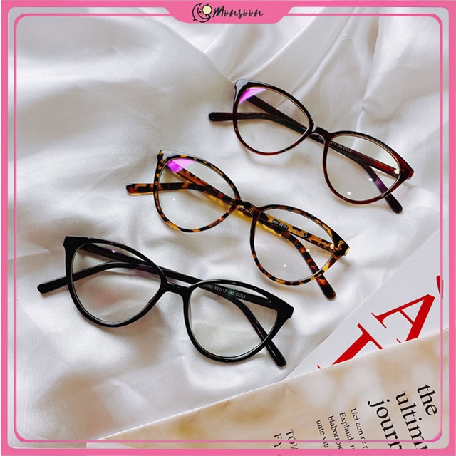 MONSOON - D6125 Kacamata Wanita Gaya Retro / Kacamata Anti UV / Kacamata Anti Radiasi F5538 / Kacamata Korea Wanita / Cat Eye Eyeglasses