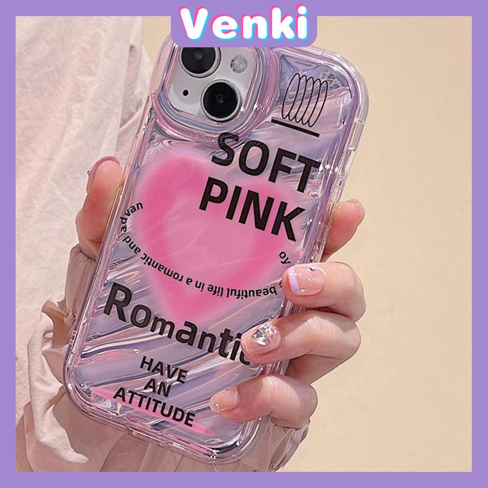 VENKI - For iPhone 11 iPhone Case Laser Reflective Transparent Phone Case TPU Soft Shockproof Airbag Case Protective Pink Heart Compatible with iPhone 14 13 Pro max 12 Pro Max xr