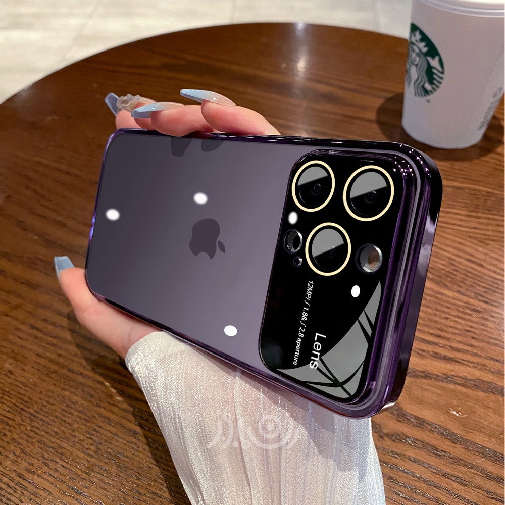 IPHONE Casing Ponsel Transparan Plating Mewah Untuk Iphone11 12 13 14 Pro Max Soft Case14 Plus Casing Pelindung Kamera Penuh Shockproof Cover