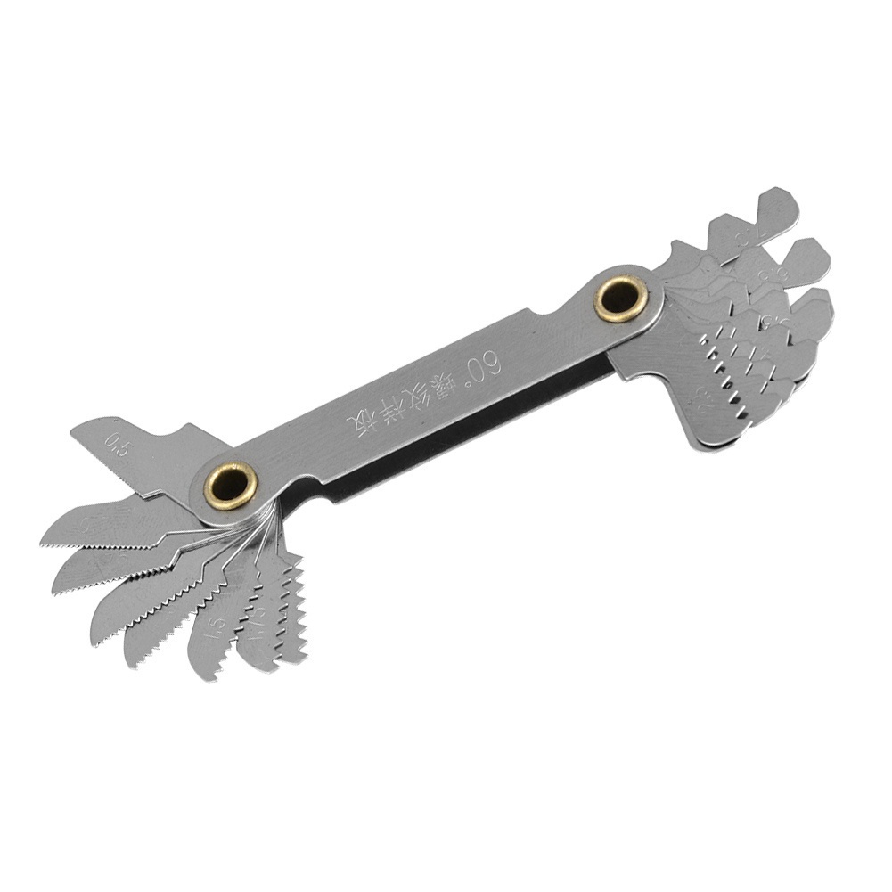 YGRETTE - Pengukur Bulir Baut Whitworth Metric Screw Thread Pitch Gauge Measuring Tool 60 Degree