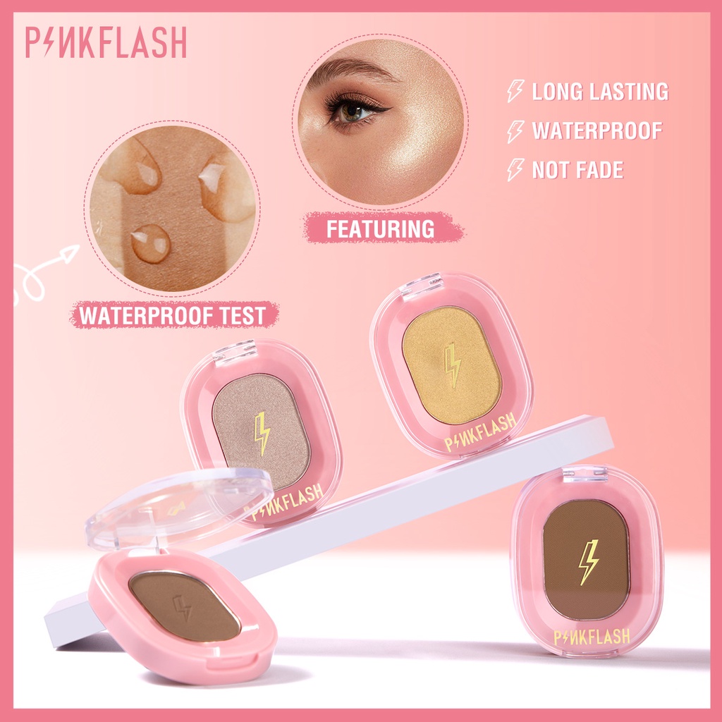 PINKFLASH Contouring Highlight Powder Highlighter Contour Shimmer Soft Smooth 4 Colours Sorotan Kontur PF-F02