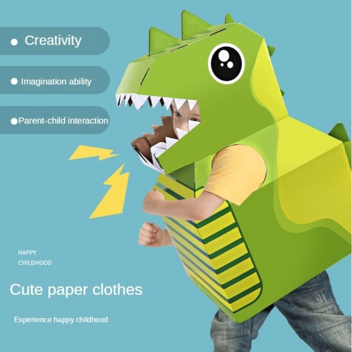 [LS] Kostum dinosaurus cardboard anak / kostum dinosaurus karton anak