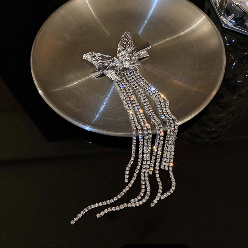 Ins Fashion Kupu-Kupu Rumbai Jepit Rambut Duckbill Klip Perempuan Pasang Rusak Rambut Poni Klip Kepribadian Aksesoris Rambut Super Panjang