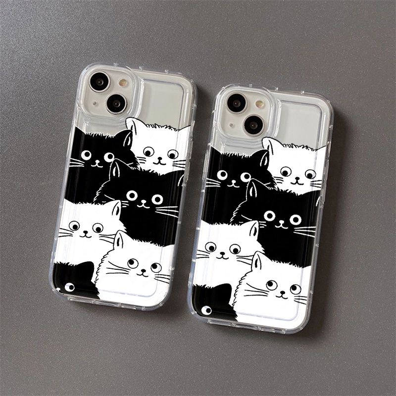 IPHONE Casing Kucing Lucu Kompatibel Untuk Iphone7Plus8Plus6Plus11 14 13 12 Pro MAX XR X XS MAX SE Airbag Shockproof Cover