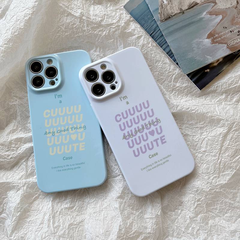 Blue White English Hard Plastic Case HP iP iPhone 14 + Plus X XS XR 11 12 13 Pro Max FTD Casing Apple