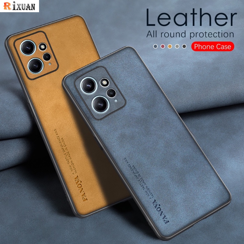 Case Kulit Domba Fashion Redmi Note 12 Pro 5G Note 11 Note11S Redmi 10 A1 A2 12C 10C 10A 9C Note 10S Poco M5s Mewah Simple Matte Nubuck Kulit Domba Bertekstur Soft Cover RIXUAN