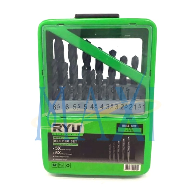 Mata bor besi HSS PRO / Stainless (Baja) HSS PRO COBALT drill bit set uk. 1-10 mm (isi 19 pcs) - TEK