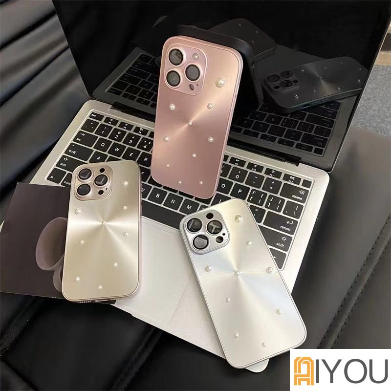 Romantis Langit Berbintang 3D Mutiara DIY Mempesona Ponsel Case Untuk iphone 14 pro Max13 12 11 Shockproof Belt Perlindungan Lensa Gores Casing Tahan laser Penutup Belakang