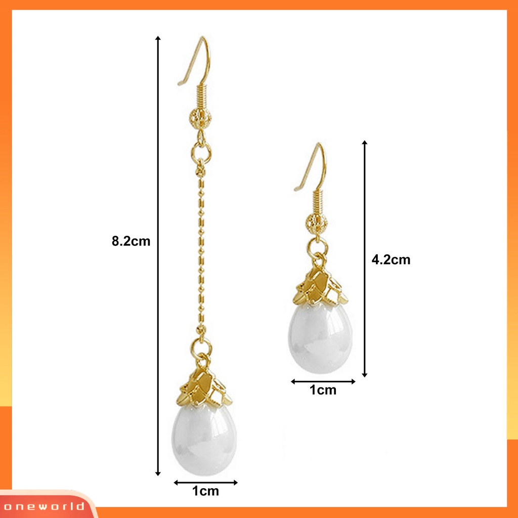 [ONE] 1pasang Anting Kait Mutiara Imitasi Vintage Elegan Mewah Temperamen Emas Pendek Panjang Rumbai Wanita Menjuntai Drop Earrings Aksesoris Perhiasan