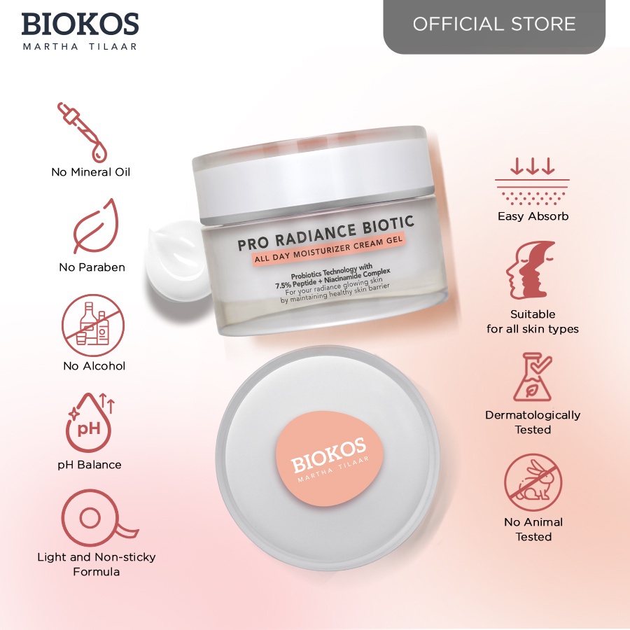 ★ BB ★ Biokos Probiotic All Day Moisturizer Cream Gel - Pro Radiance Biotic All Day Moist Cream Gel 25gr