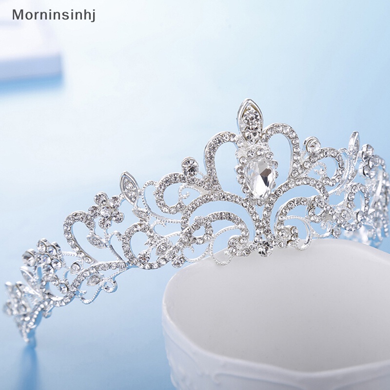 Mornin Wanita Gadis Elegan Pernikahan Pengantin Mahkota Hiasan Kepala Berlian Imitasi Tiara Hadiah Lucu id