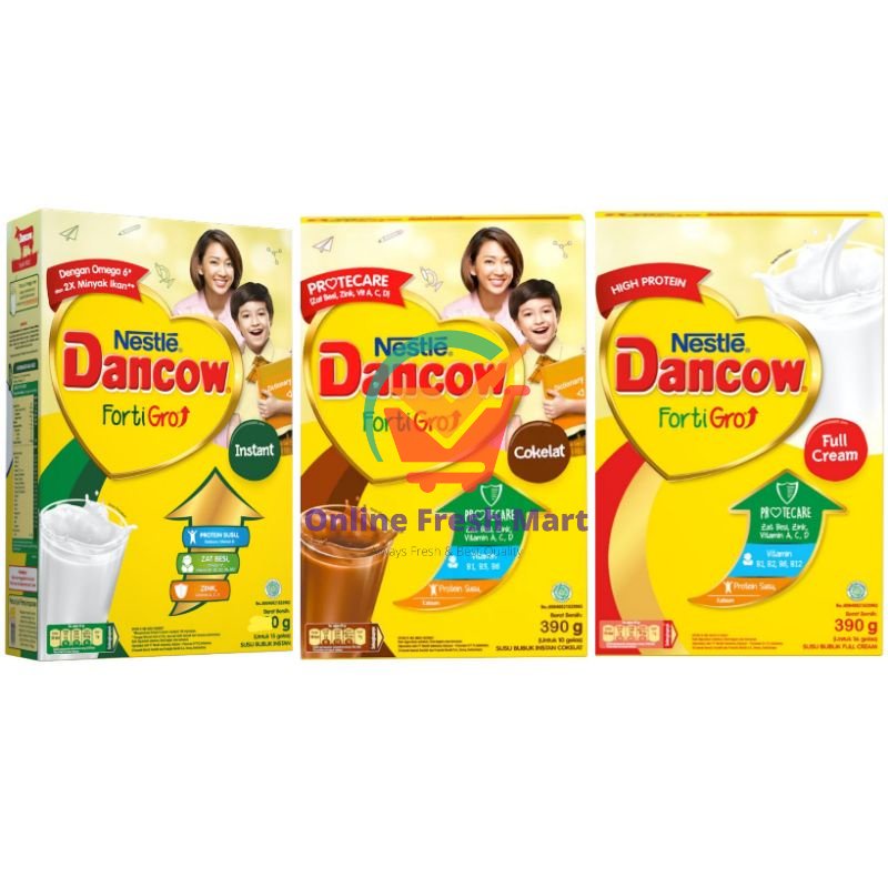 

(390g) DANCOW FortiGro instant Full Cream Cokelat Box - Online Fresh Mart Denpasar