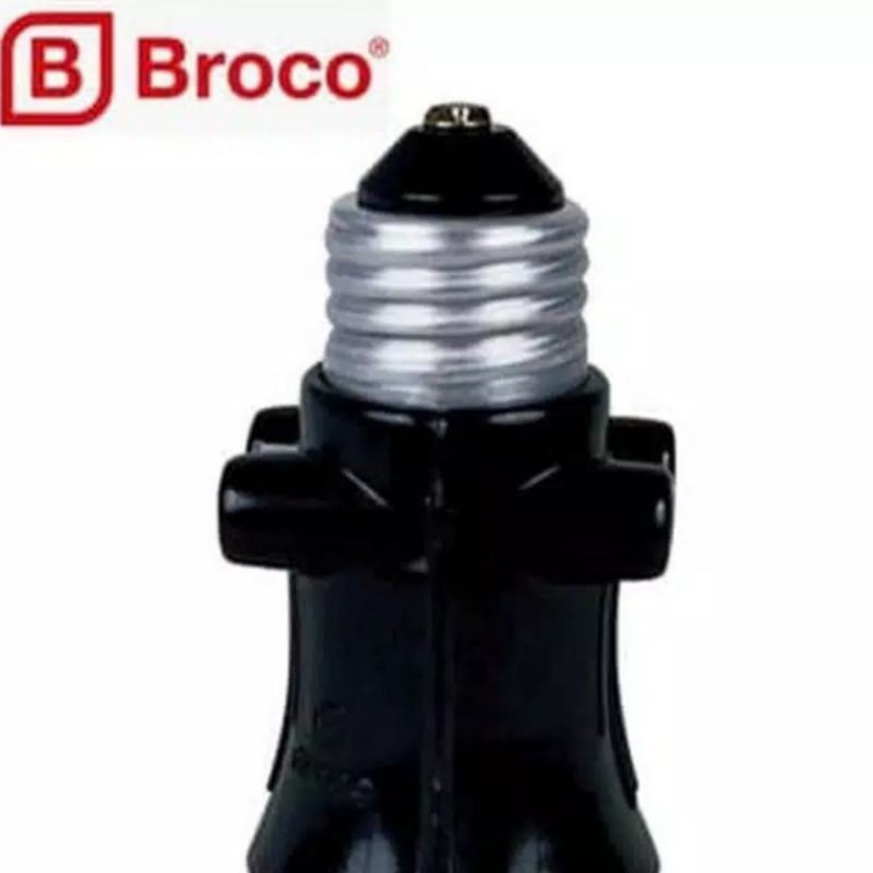 BROCO FITTING LAMPU KOMBINASI HITAM 226 / FITTING BROCO SAMBUNGAN 2 COLOKKAN