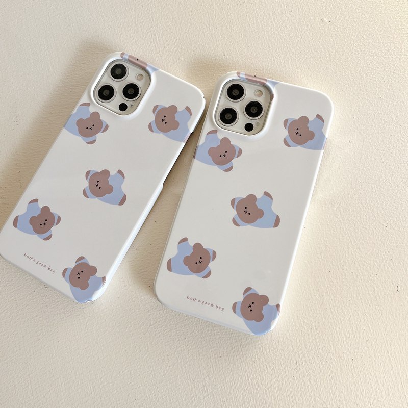 IPHONE Lovely Full Bear Hard Plastic Case HP iP Iphone14+Plus X XS XR 11 12 13 Pro Max FTD Woman Girl Casing Apple