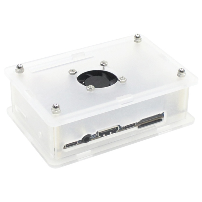 Cre Kotak Kandang Akrilik Dengan Kipas Pendingin Untuk Orange Pi5 5B Papan Pengembangan Case Heatsink Fan Cooling Radiators