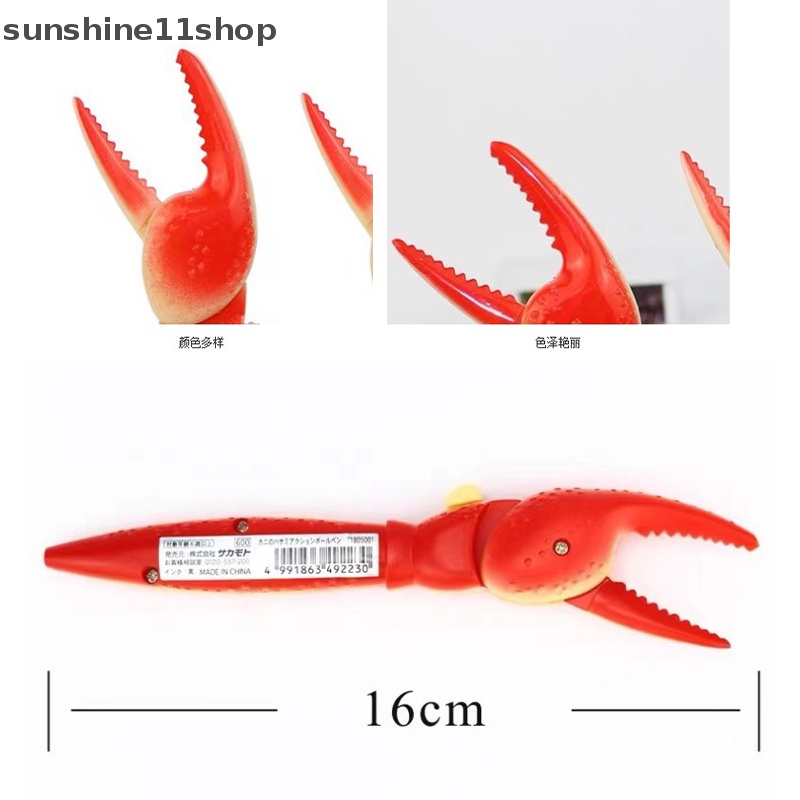 Sho 1PCS Fun Lobster Paw Ballpoint Pen Kepribadian Kepiting Klip Tang Pulpen Lucu Kreatif Alat Tulis Korea Perlengkapan Kantor Sekolah N