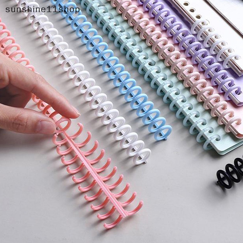 Sho 30lubang Loose-leaf Plastic Binding Ring Spring Spiral Rings Binder Strip Untuk Kertas A4 Notebook Alat Tulis Perlengkapan Kantor N