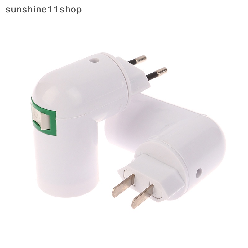 Sho 1Pc E27 Socket Lampu Bohlam Adaptor 360derajat Dasar Cahaya Yang Dapat Disesuaikan EU US Plug N