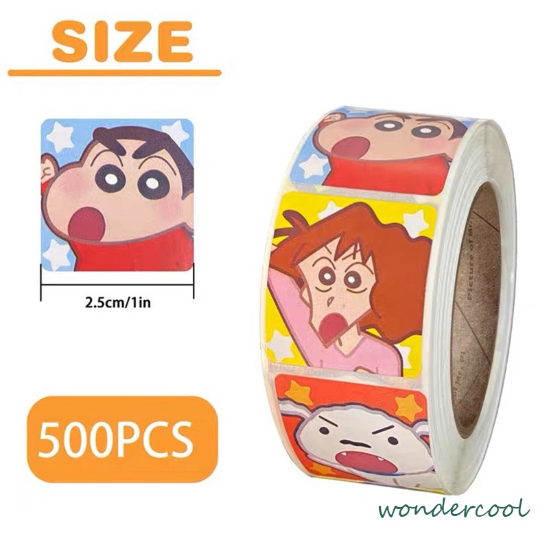 Kartun Lucu Bahan Scrapbook Sticker Melody Crayon Shin-chan Line Dog DIY Stiker Dekoratif-Won