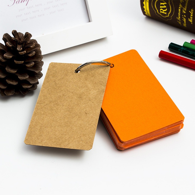 50lembar Multicolor Kartu Kertas Kosong Kata Membaca Notepad Buku Memo Dengan Ring Gesper Buku Pesan Siswa Handdrawn Drawing Notebook