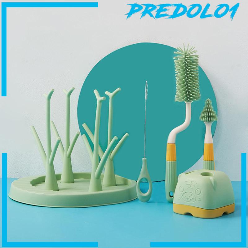 [Predolo1] Sikat Botol Set Sikat Cuci Portable Silicone Scrub Brush Bottle Scrubber