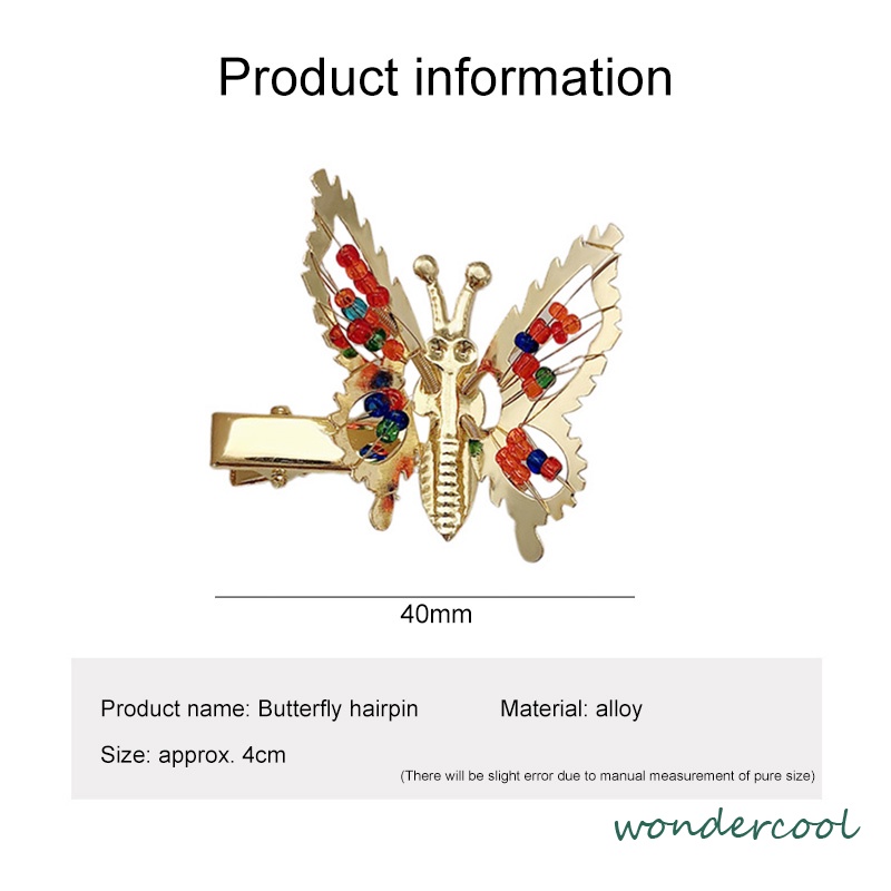 Jepit Rambut Aksesoris Rambut Gaya Kuno Capung Rumbai Langkah Goyang Bergerak Sayap Duckbill Klip Kupu-Kupu-Won