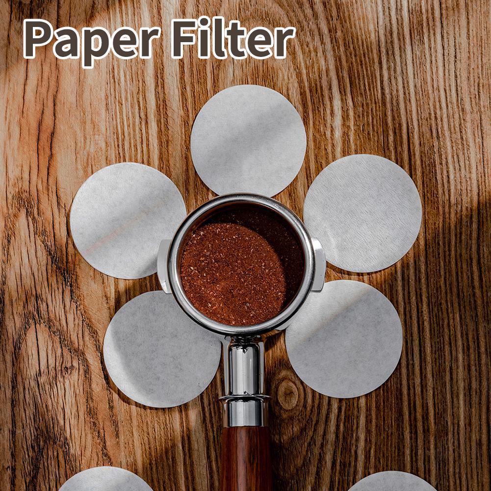 Filter 100 Buah Penyaring Kertas Kopi Sekali Pakai Moka Pot Kertas Penyaring Espresso Pegangan Mesin Bubuk Mangkuk Penyaring Portafilter Kertas Pembuat Barista