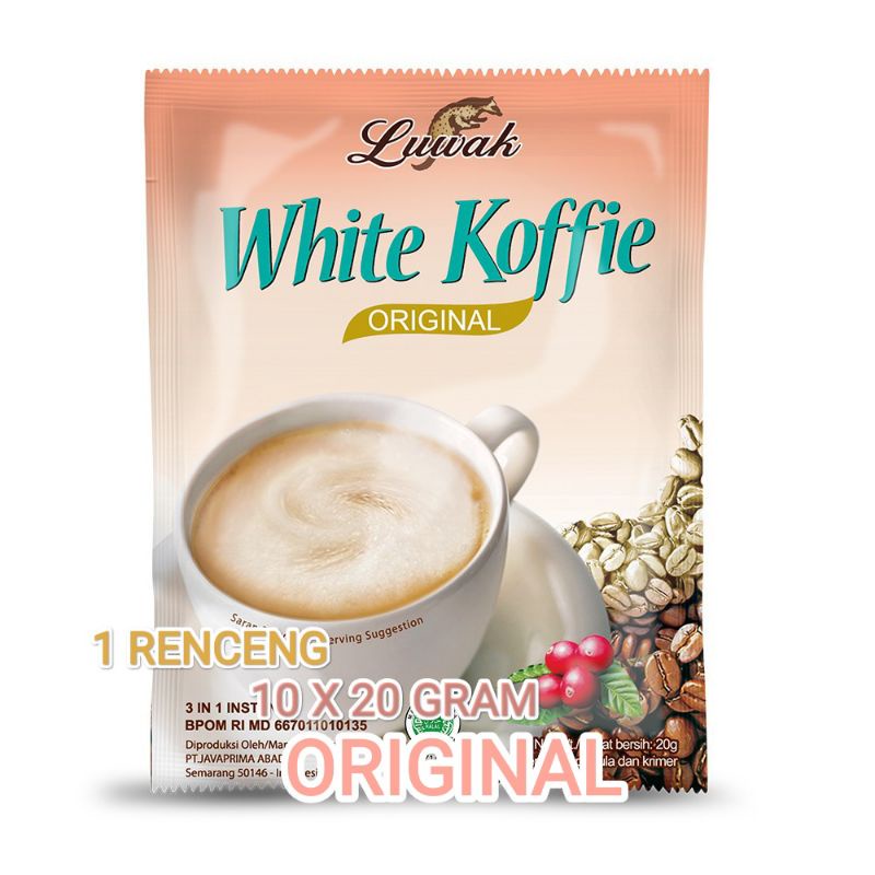 

KOPI LUWAK WHITE KOFFIE ORIGINAL 20GR - 1 RENCENG - 10 SACHET