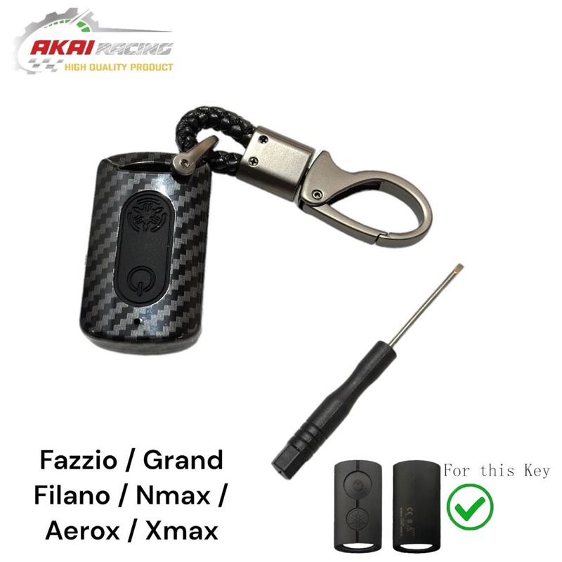 【Casing Remote Kunci 】Karbon untuk Nmax ,Aerox ,Fazzio ,Xmax ,Grand Filano