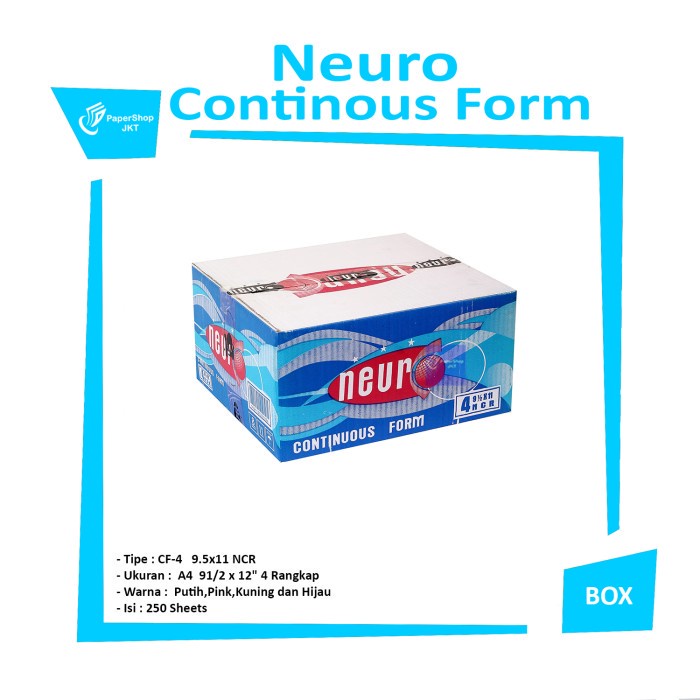 

NEURO - Continous Form 4 Ply 9 1/2 x 12 ( A4 Neuro ) NCR - Box