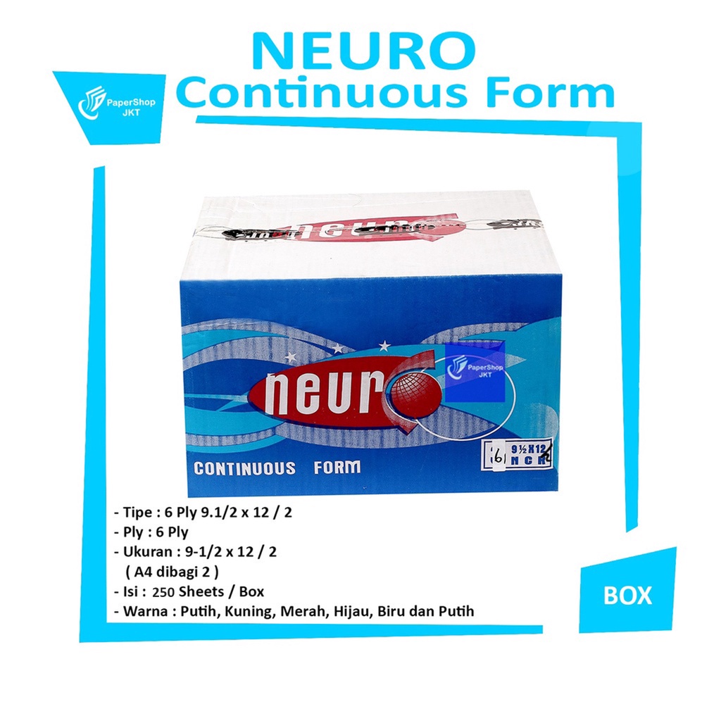 

NEURO - Continous Form 6 Ply 9 1/2 x 12/2 ( A4 Neuro ) NCR - Box