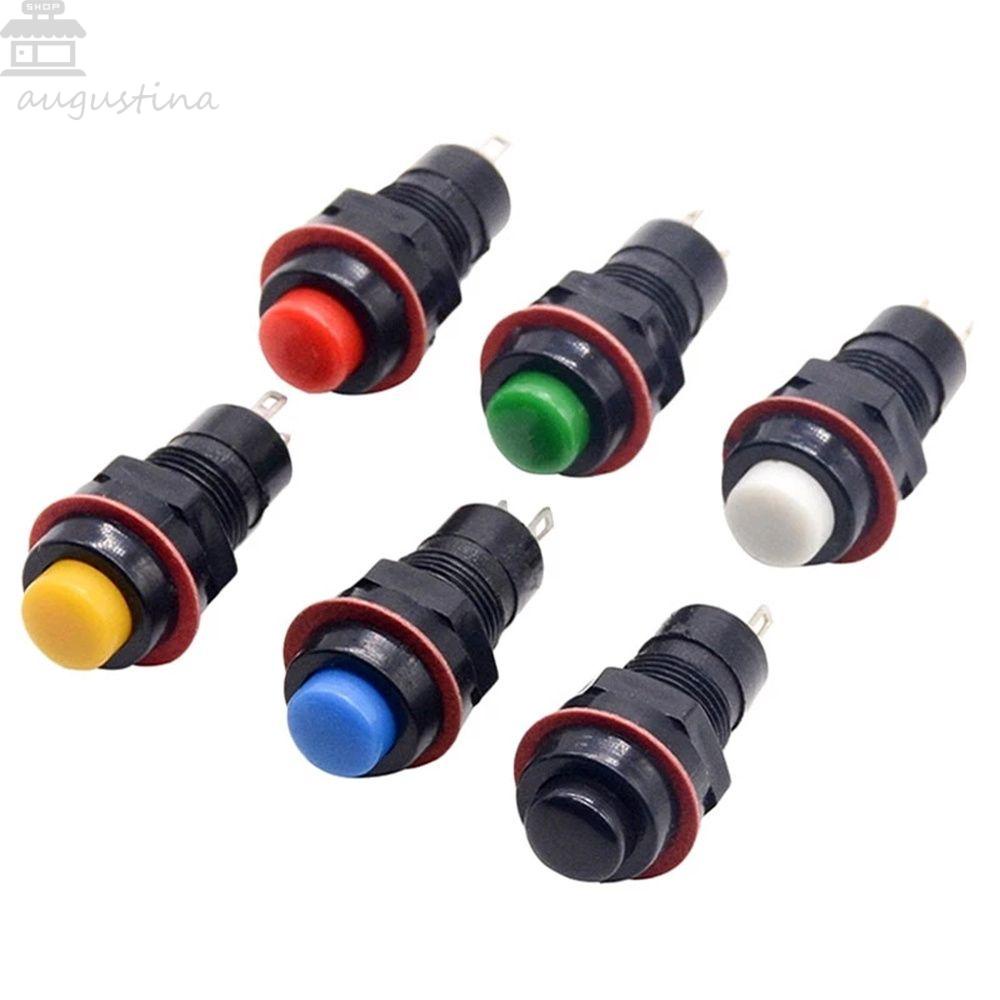Agustina Putaran Push Button Plastik Tahan Lama Momentary Self Reset Komponen Elektronik Kontak Listrik 10mm Tombol Switch