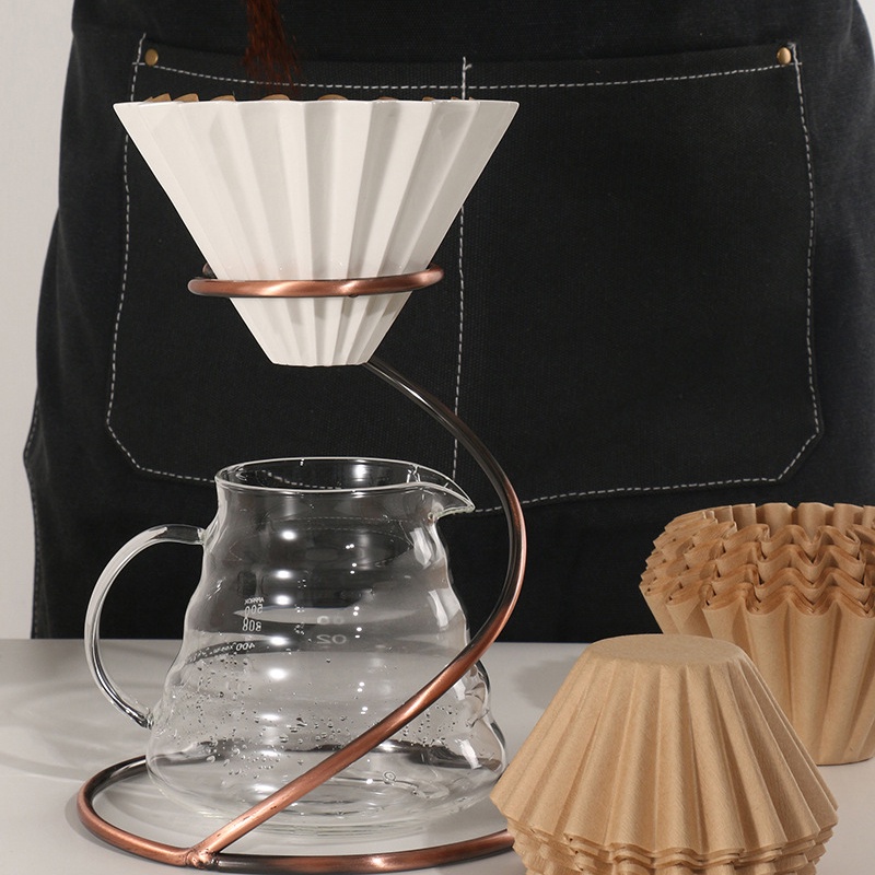 Paper 50 Buah Kertas Penyaring Kopi Kertas Penyaring Bubur Kayu Mentah 185*50Mm Mangkuk Kue Mangkuk Kayu Alami Aksesori Mesin Kopi Penyaring Kopi