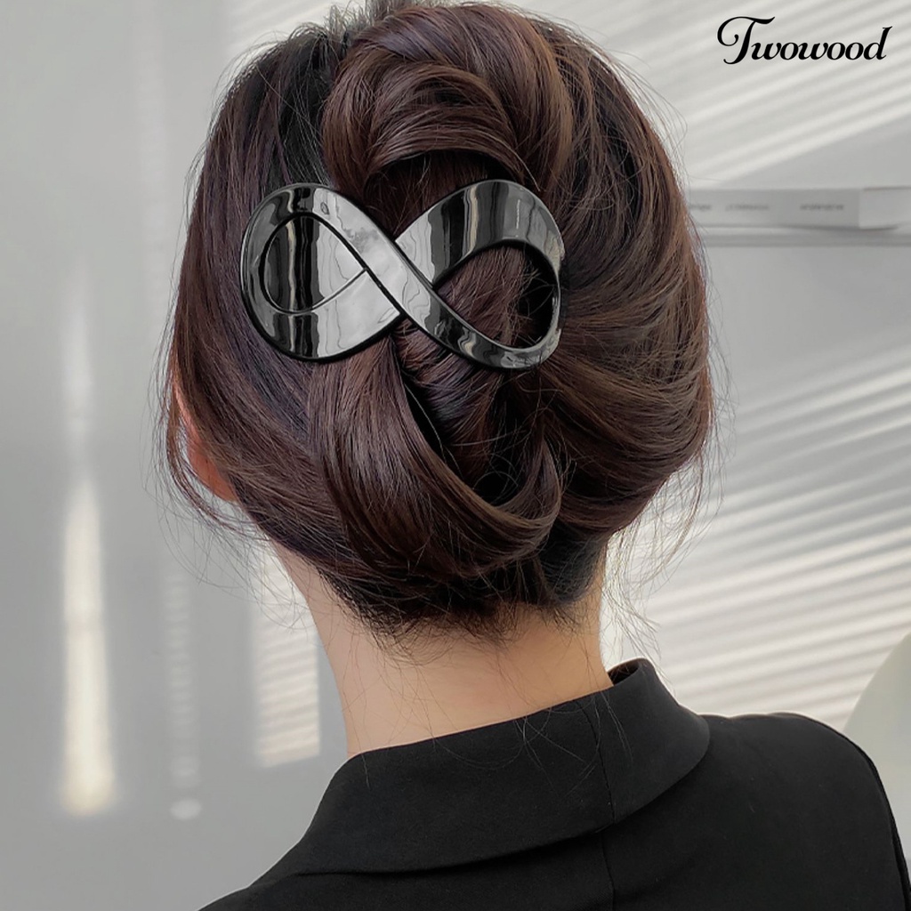 Twowood Women Hair Claw 8bentuk Warna Solid Melubangi Cakar Kuat Dengan Gigi Hair-fixed Anti-slip Halus Tepi Rambut Gripper Aksesoris Rambut