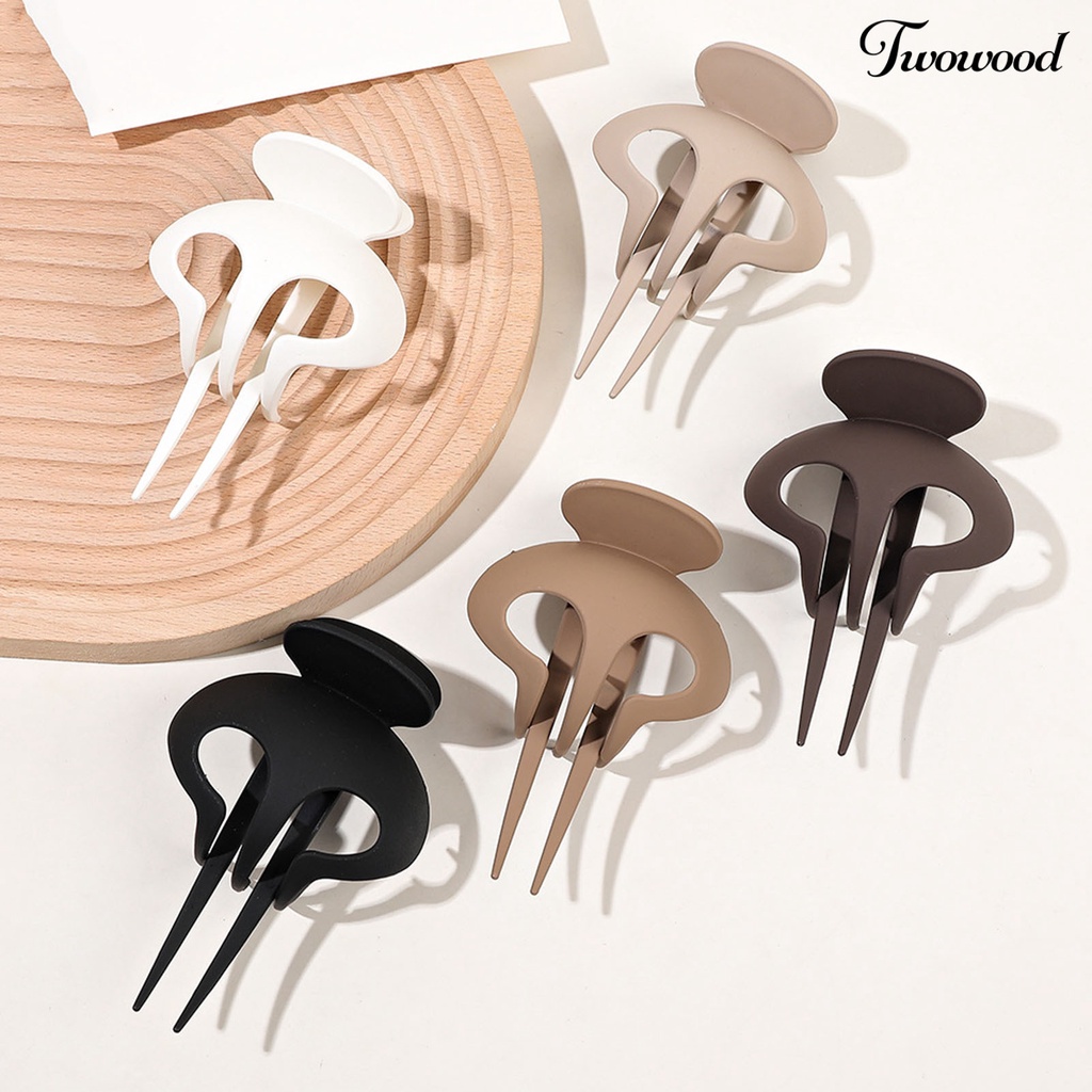 Twowood Penjepit Rambut Warna Solid Gaya Simple Ultralight Tepi Halus Extra Besar Hias Plastik Wanita Hairpin Claw Hairstyle Dekorasi Untuk Wanita