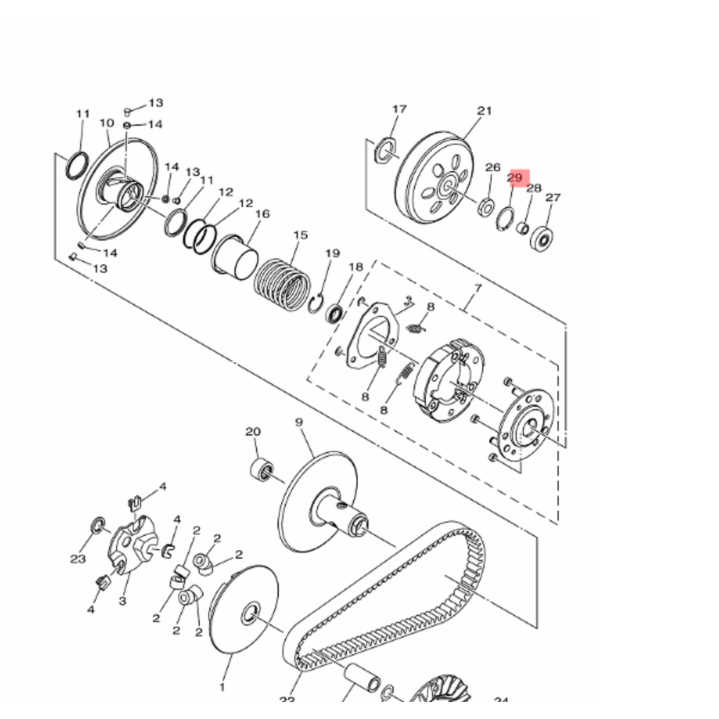 CIRCLIP CLIP KLIP BEARING BLOK BAK CVT NMAX N MAX AEROX 155 LEXI ORIGINAL YGP 99009-35700