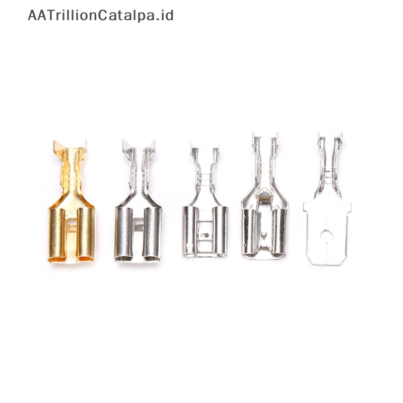 Aatrillioncatalpa 50PCS 6.3 Crimp Terminal Konektor Spade Pria Wanita Terminal Crimping ID