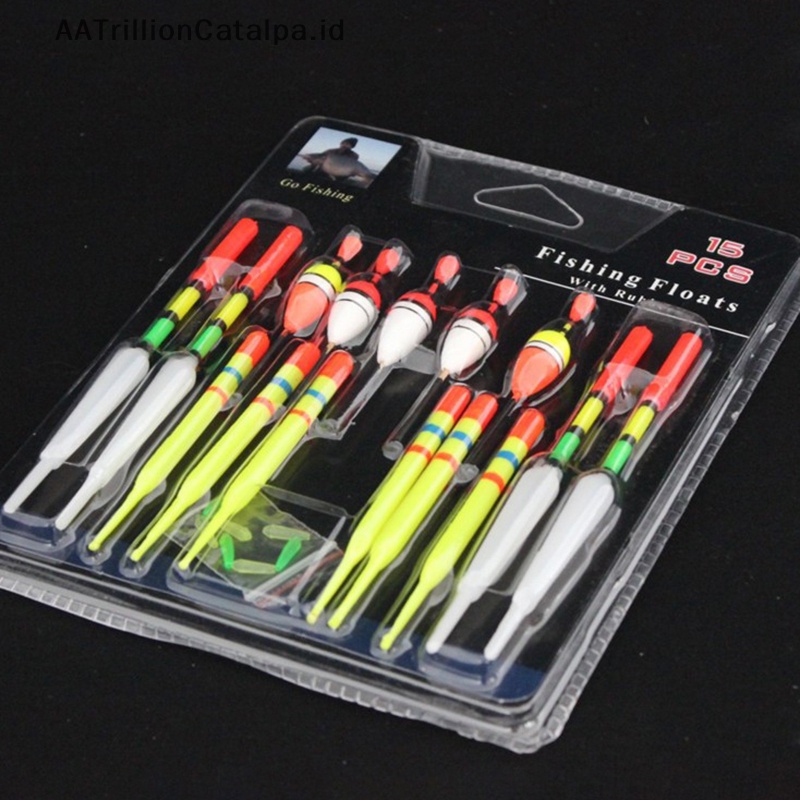 Aatrillioncatalpa 1set (15Pcs) Pelampung Vertikal Pelampung Pancing Laut Aneka Ukuran Untuk Terbanyak Type ID