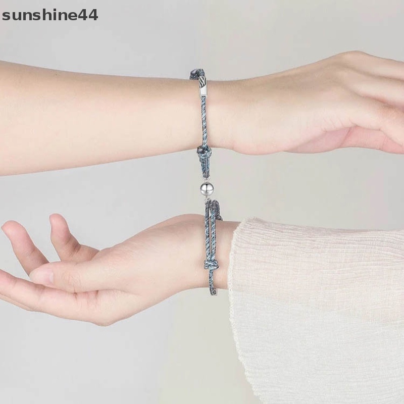 Sunshine 2pcs Couple Magnet Attract Each Other Gelang Pasangan Kepribadian Kreatif ID