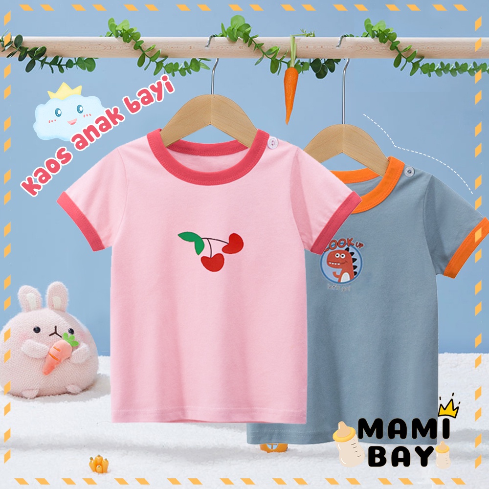 Mamibayi Baju Piyama Lengan Panjang Anak Motif Lucu Kaos Anak Bayi Import