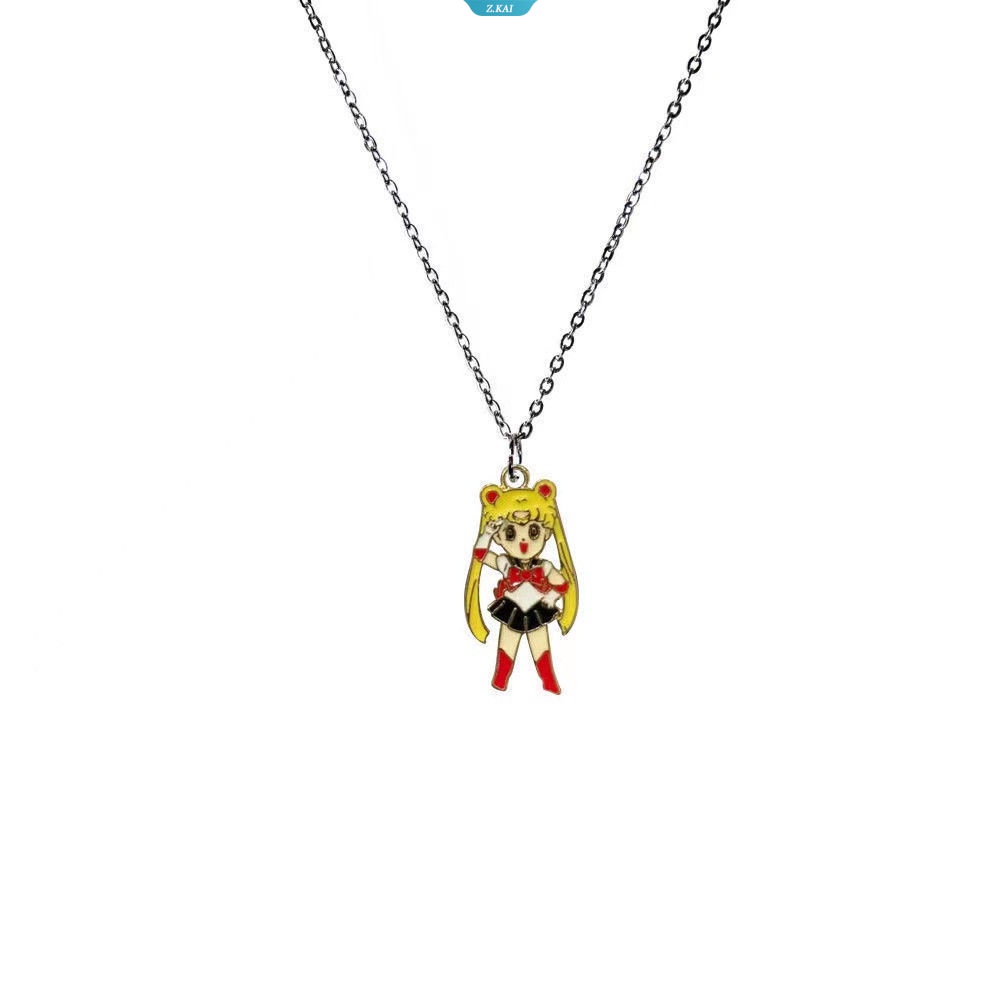 Kawaii Anime Kartun Sailor Moon Kalung Desain Rantai Tulang Selangka Halus Ringan Aksesoris Sehari-Hari [ZK]