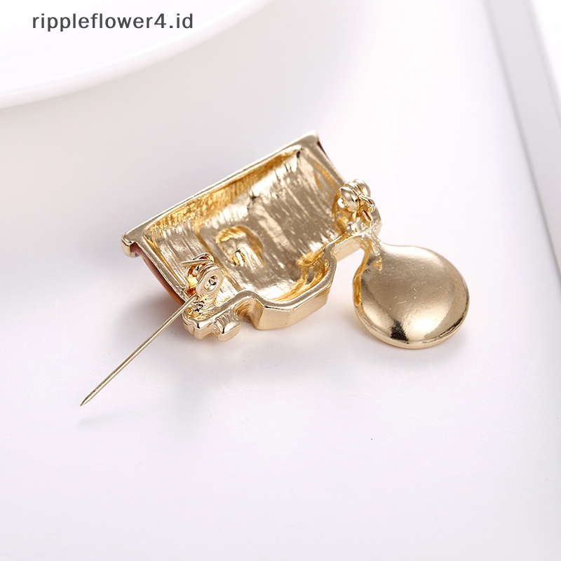 {rippleflower4.id} Fashion Wanita Pria Vintage Kamera Bros Kristal Enamel Pin Dekorasi Perhiasan Hadiah~