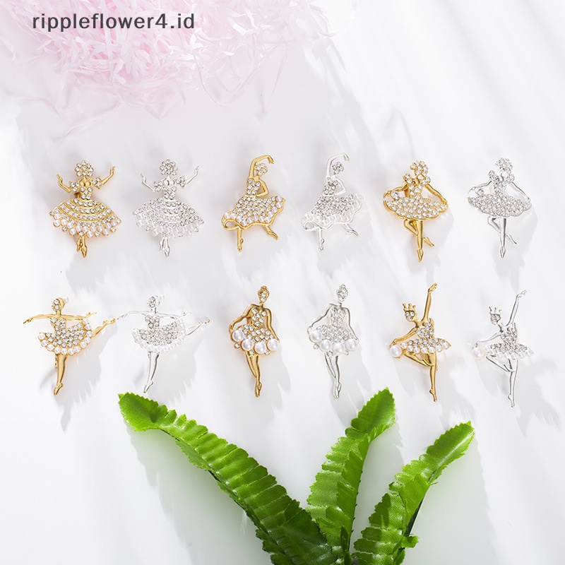 {rippleflower4.id} Fashion Berlian Imitasi Lucu Menari Gadis Bros Kristal Balet Dancer Bros Pin Untuk Wanita Pernikahan Korsase Aksesoris Perhiasan Hadiah~