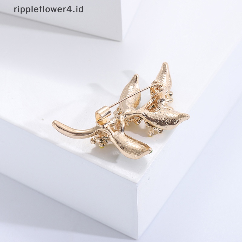 {rippleflower4.id} Wanita Bros Romantis Osmanthus Cabang Bros Kerah Pin Aksesoris Hadiah Mantel Pakaian Pin Perhiasan Hadiah~