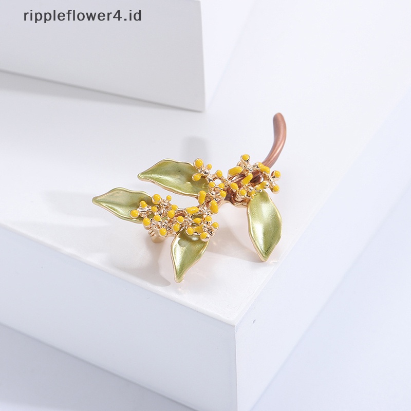 {rippleflower4.id} Wanita Bros Romantis Osmanthus Cabang Bros Kerah Pin Aksesoris Hadiah Mantel Pakaian Pin Perhiasan Hadiah~